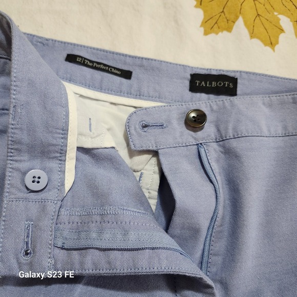 Talbots Womens Size 12 The Perfect Chino Pants Light Blue Cotton Blend - Picture 6 of 11